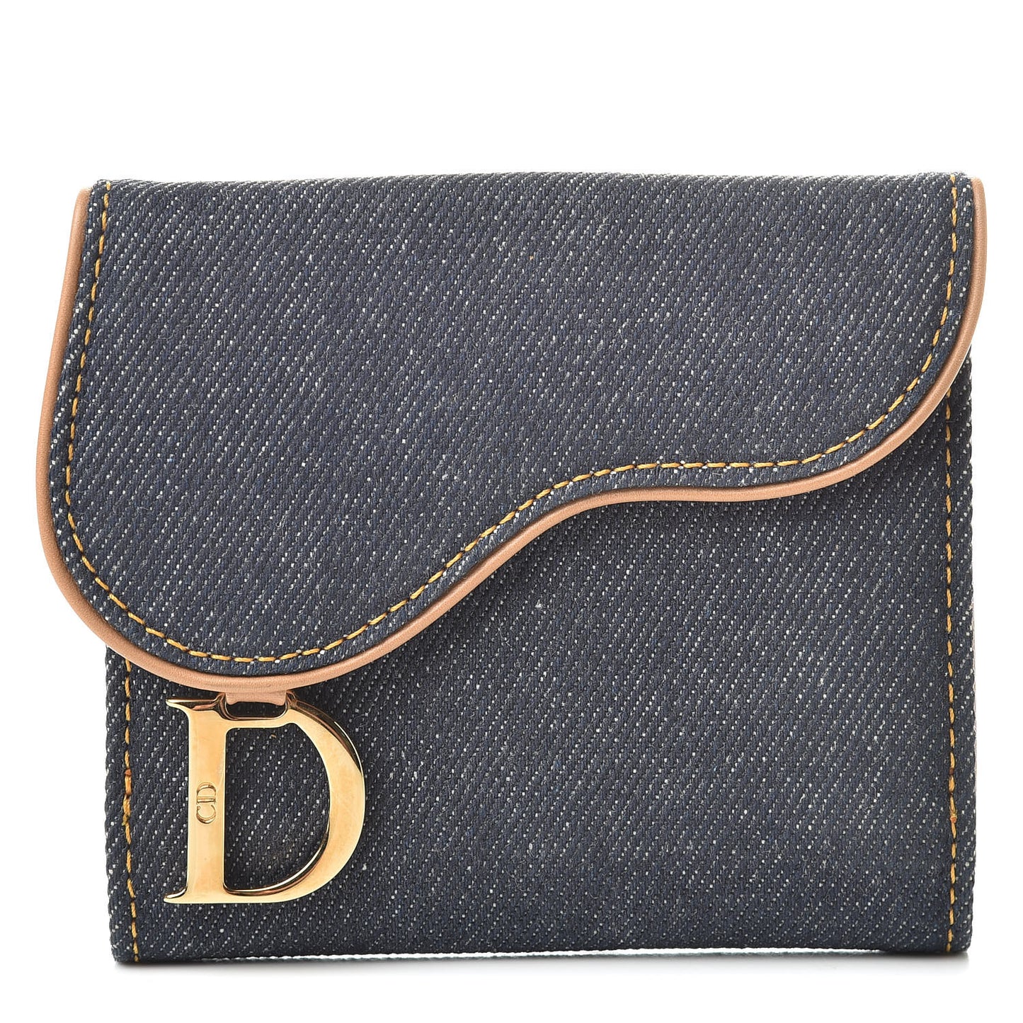 Denim Compact Saddle Wallet Blue