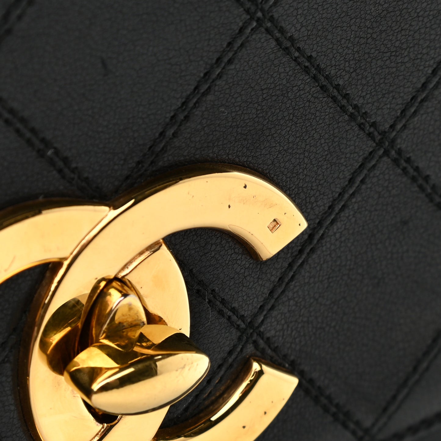 Lambskin Quilted Small Single Flap Black