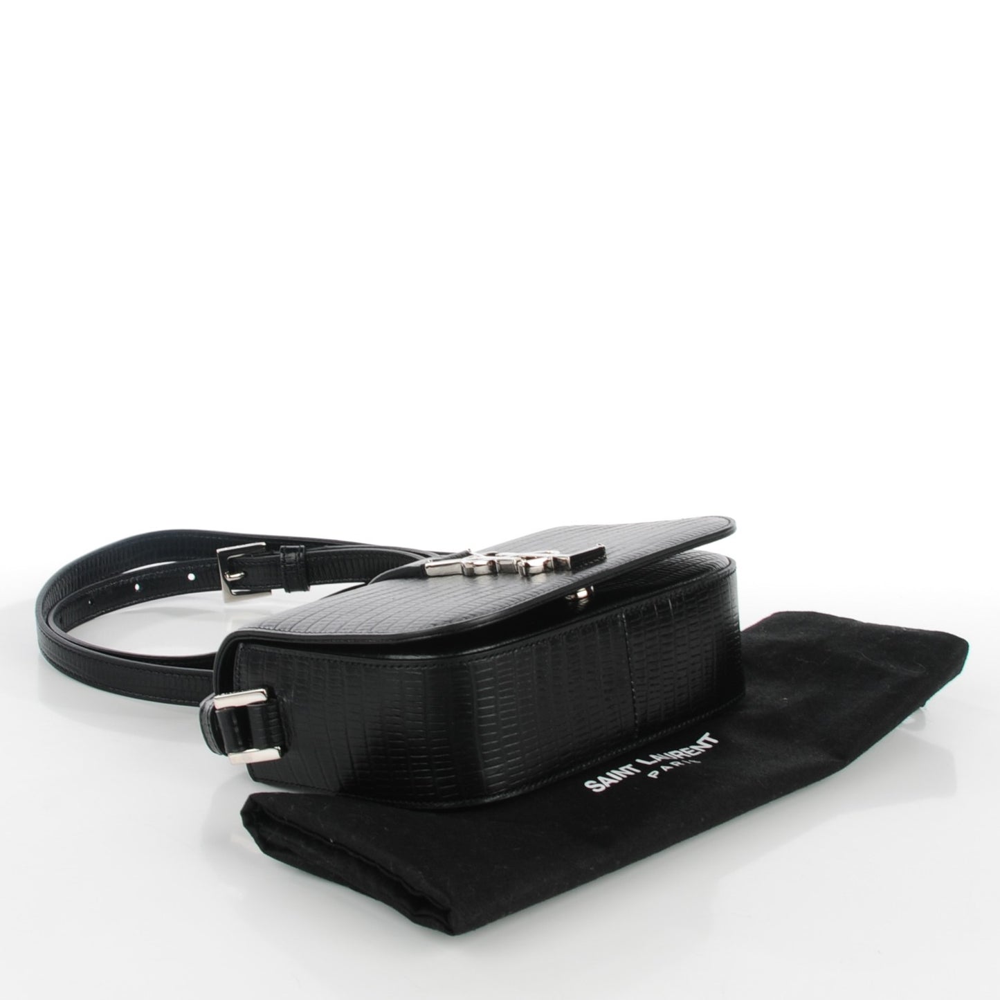 Lizard Calfskin Embossed Small Classic Monogram Universite Bag Black