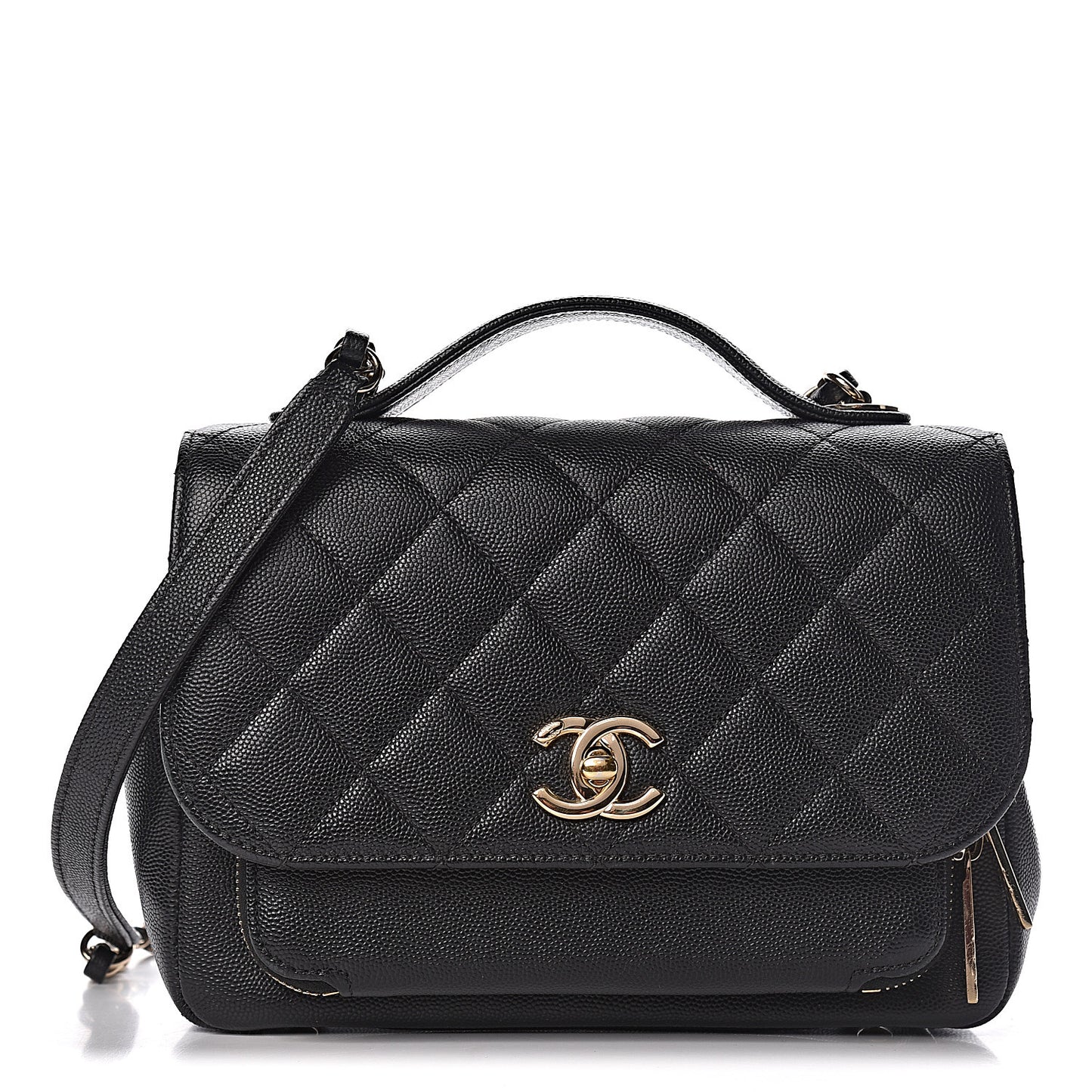 Caviar Quilted Medium Business Affinity Flap Black