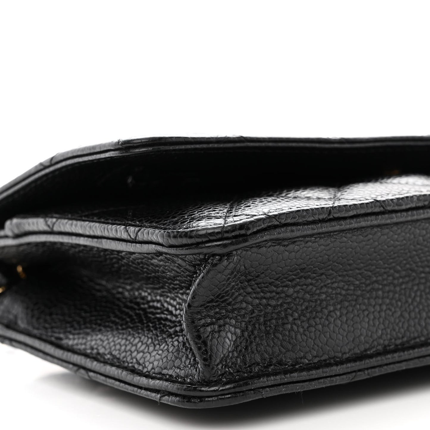 Caviar Quilted Wallet on Chain WOC Black