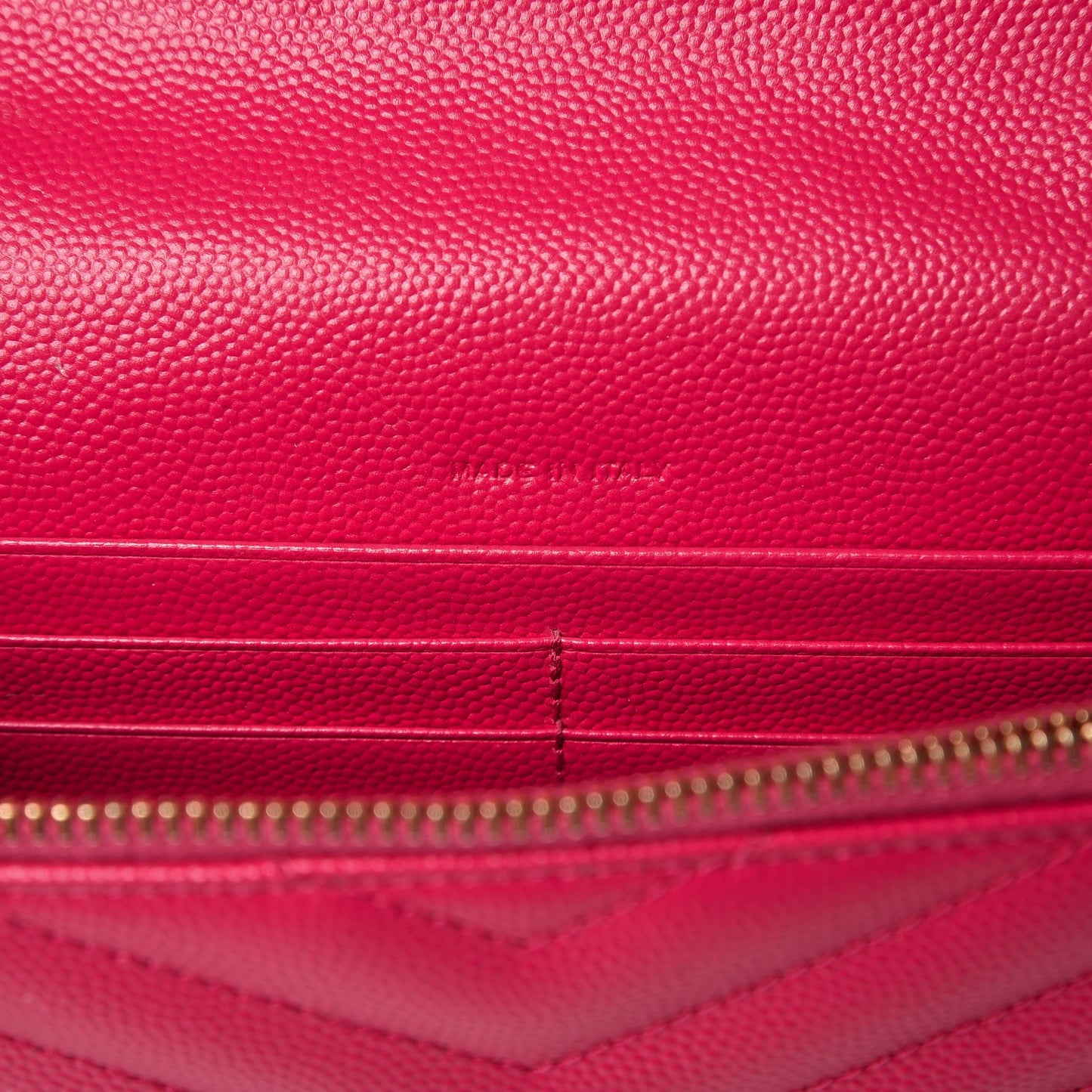 Grain De Poudre Matelasse Chevron Monogram Envelope Chain Wallet Bubblegum