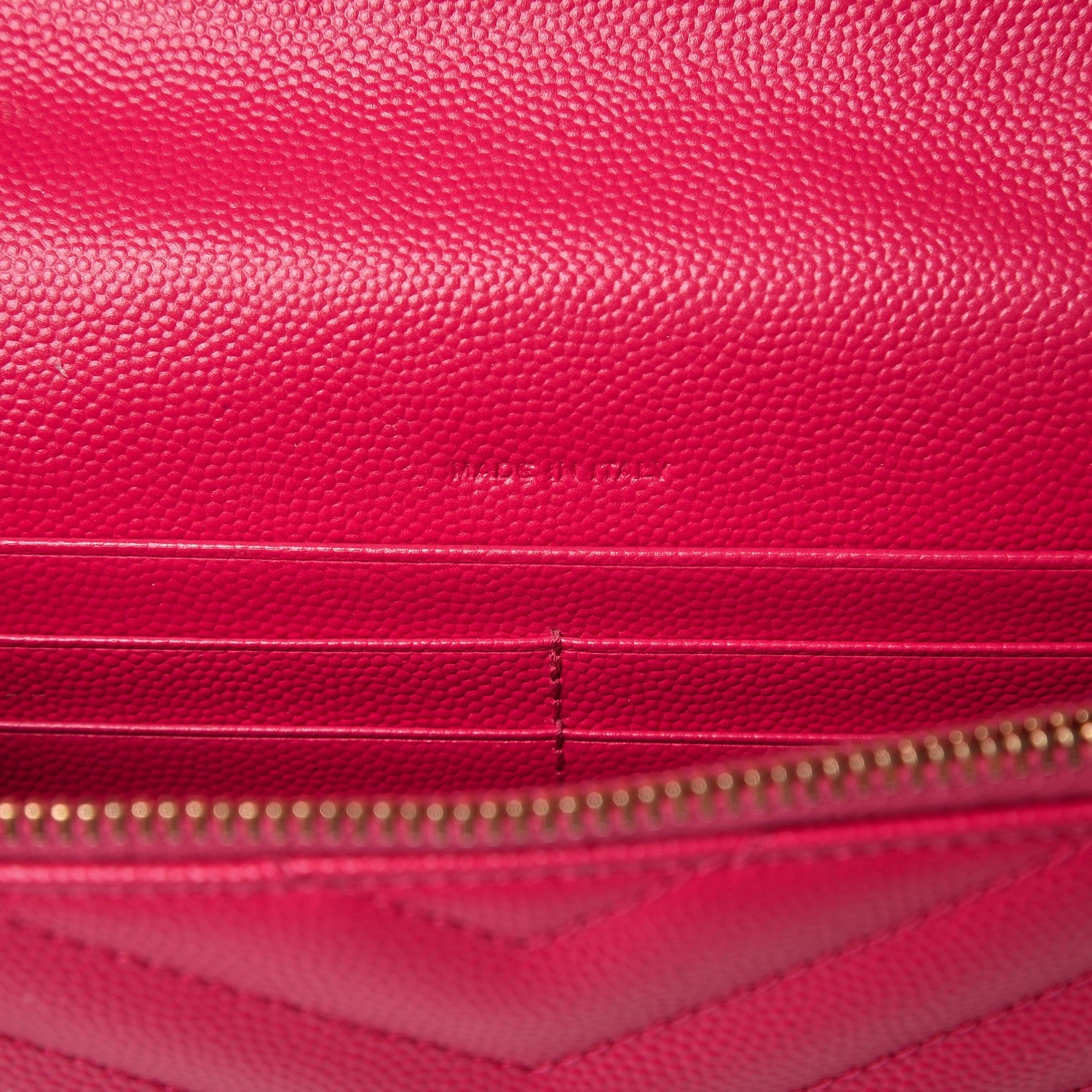 Saint Laurent Grain De Poudre Matelasse Chevron Monogram Envelope Chain Wallet Bubblegum 6 of 13