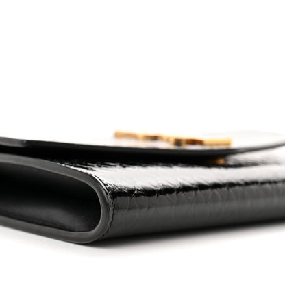 Saint Laurent Calfskin Python Embossed Monogram Uptown Chain Wallet Black 9 of 12