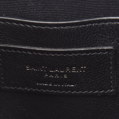 Saint Laurent Patent Crocodile Embossed Sac Coeur Heart Shaped Clutch Black 6 of 9
