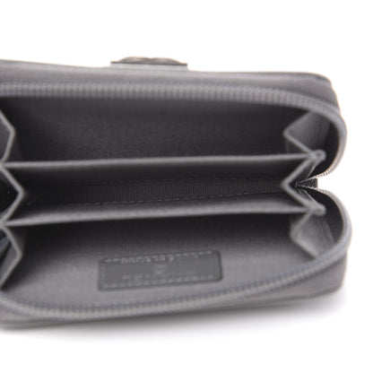 Chanel Calfskin Chevron Quilted Zip Around Boy Coin Purse Wallet Grey 4 of 6