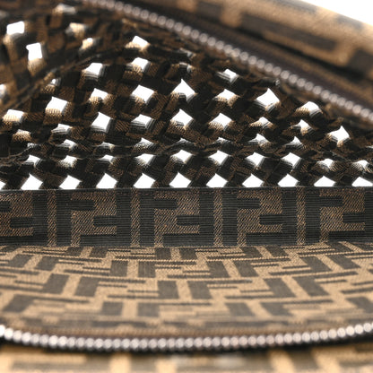 Fendi Fabric Jacquard FF 1974 Woven Knotted Mini Peekaboo I SEE U Satchel Tobacco Moro 6 of 13