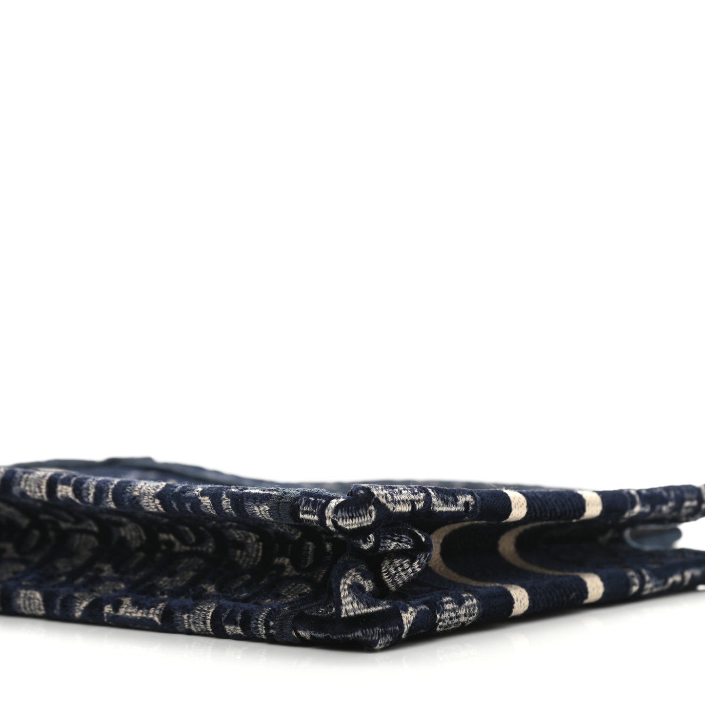 Velvet Oblique Embroidered Mini Book Tote Blue