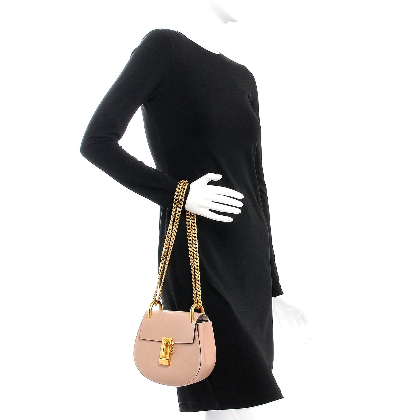 Goatskin Mini Drew Shoulder Bag Biscotti Beige