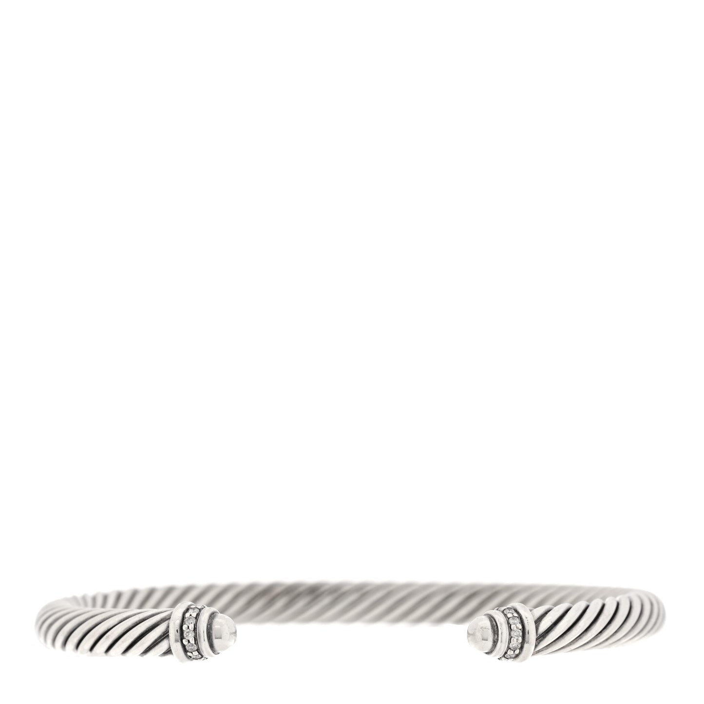 Sterling Silver Diamond 5mm Cable Classics Dome Bracelet