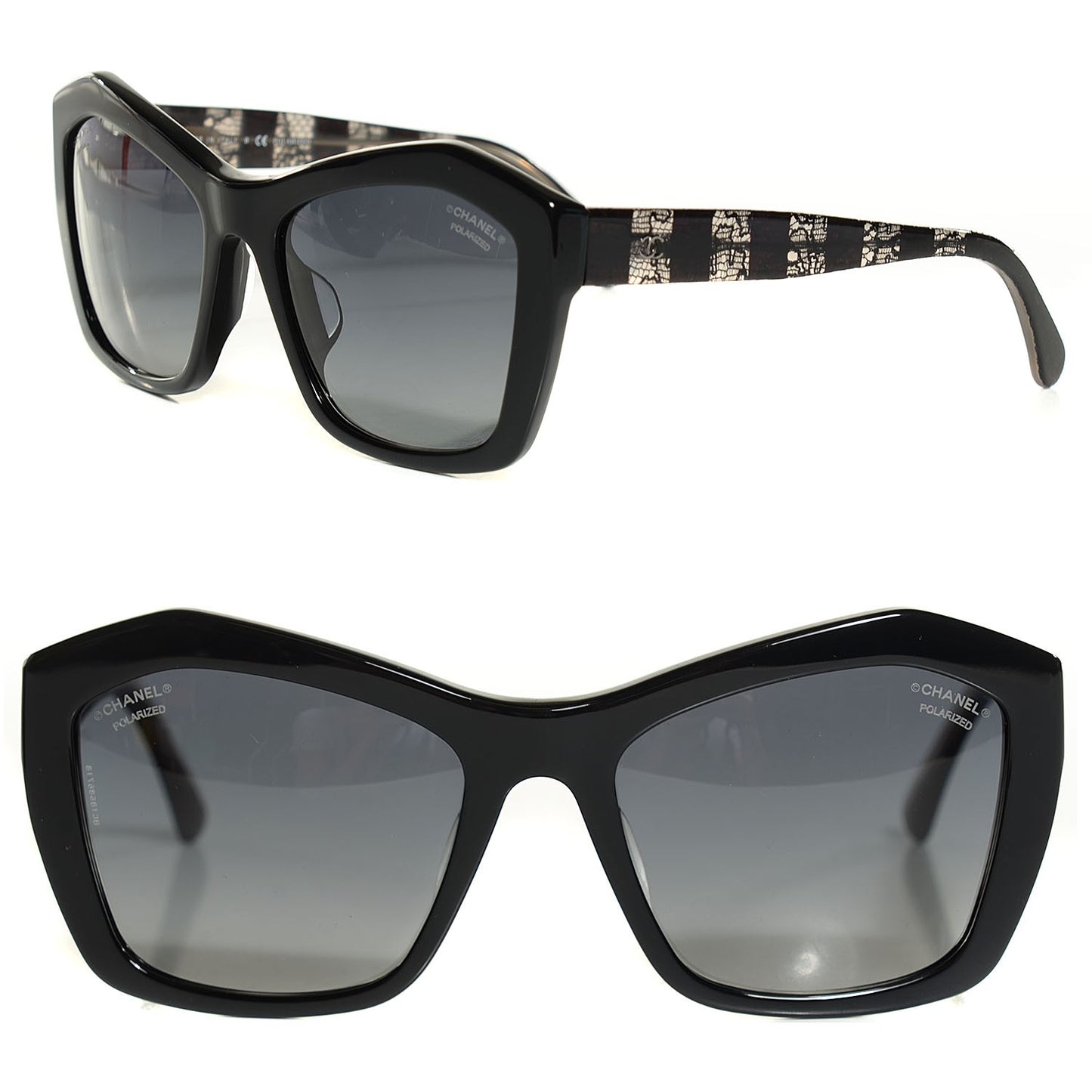 Lace Effect Sunglasses Black 5296-A