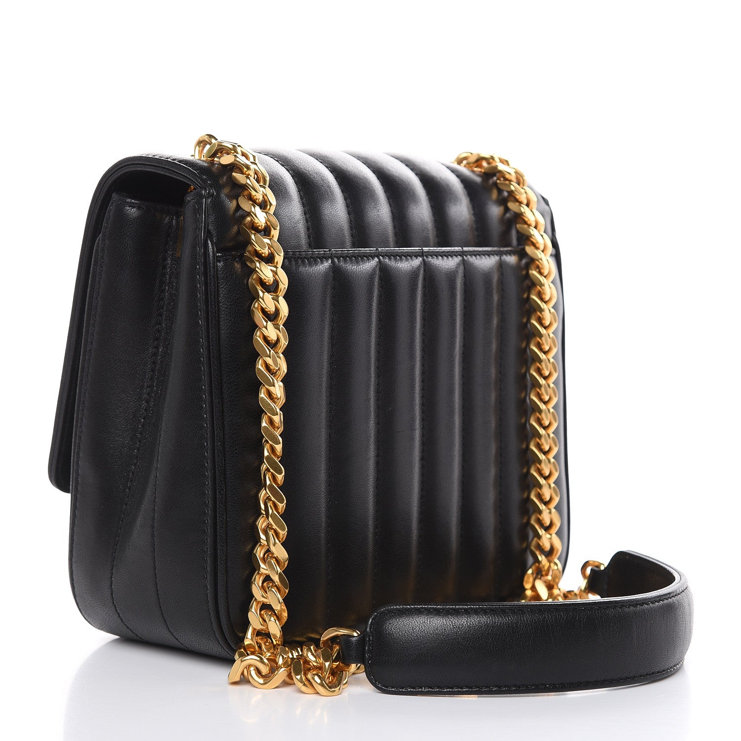 Saint Laurent Lambskin Matelasse Monogram Medium Vicky Chain Bag Black 3 of 14