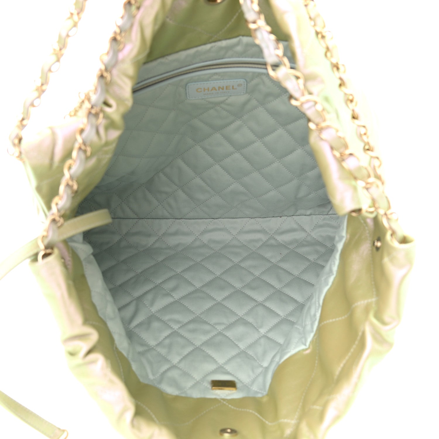 Chanel Iridescent Calfskin Quilted Chanel 22 Blue Green 5 of 11