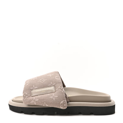 Louis Vuitton Monogram Denim LV Pool Pillow Flat Comfort Mule 38 Grey 1 of 9