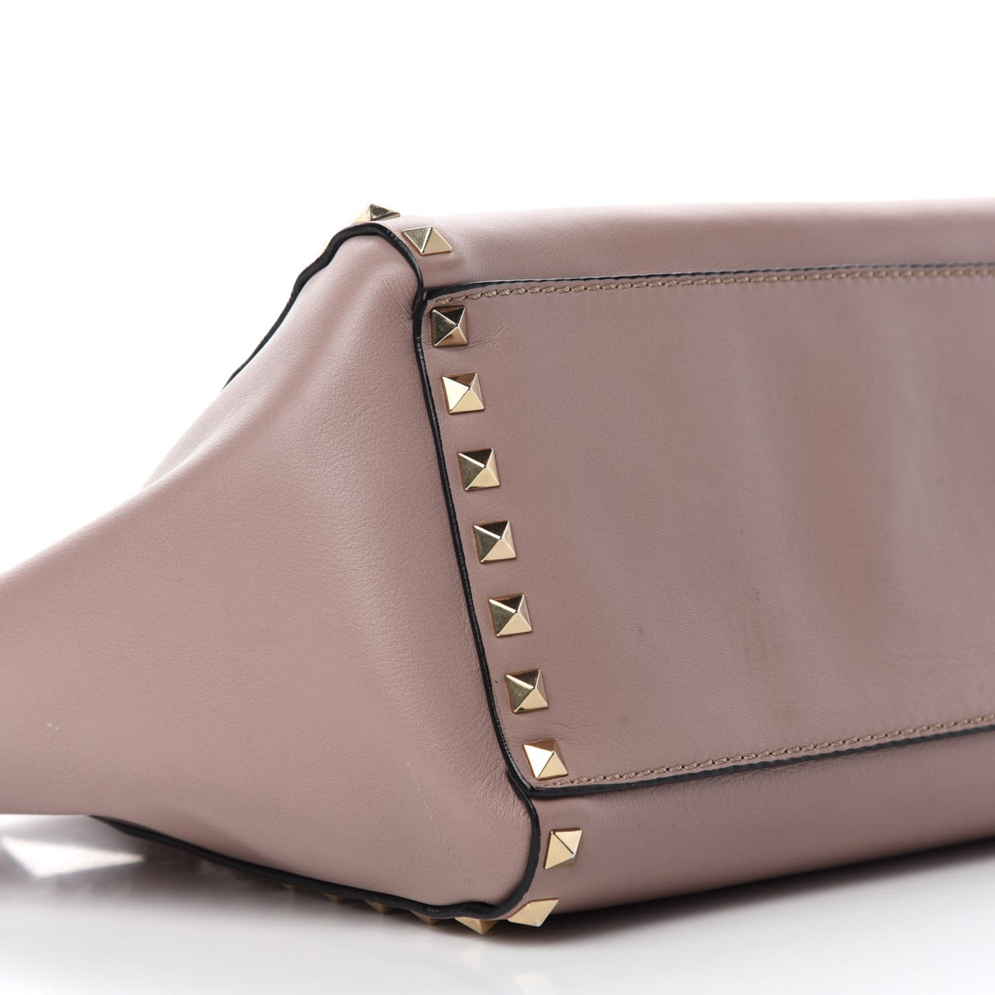 Vitello Small Rockstud Double Handle Tote Poudre