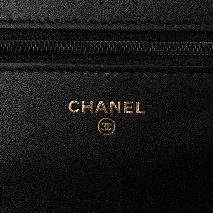 Chanel Lambskin Quilted Chain Around Wallet On Chain WOC Black 6 of 13