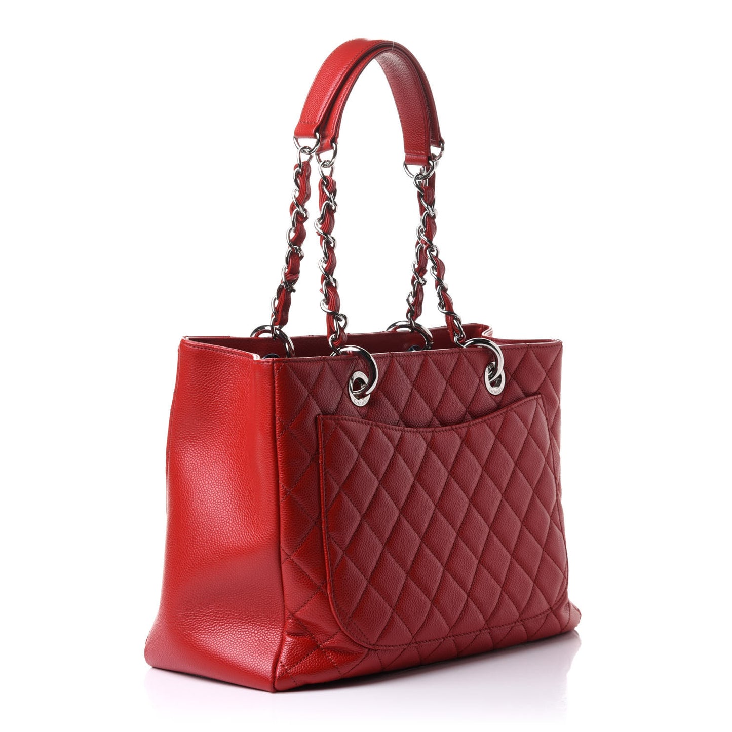 Caviar Quilted Grand Shopping Tote GST Red