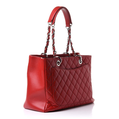 Chanel Caviar Quilted Grand Shopping Tote GST Red 3 of 10