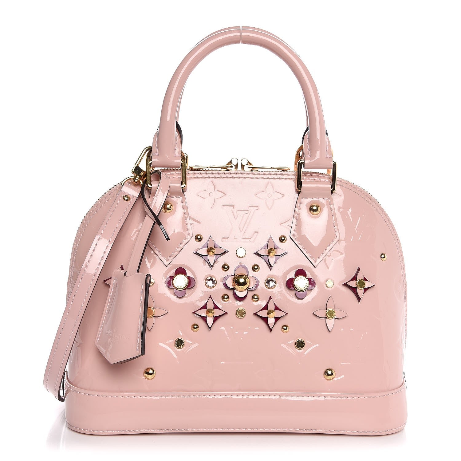 Louis Vuitton Vernis Flowers Alma BB Rose Ballerine 1 of 7