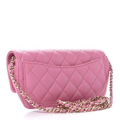 Chanel Caviar Quilted Glasses Case With Chain Pink 3 of 8