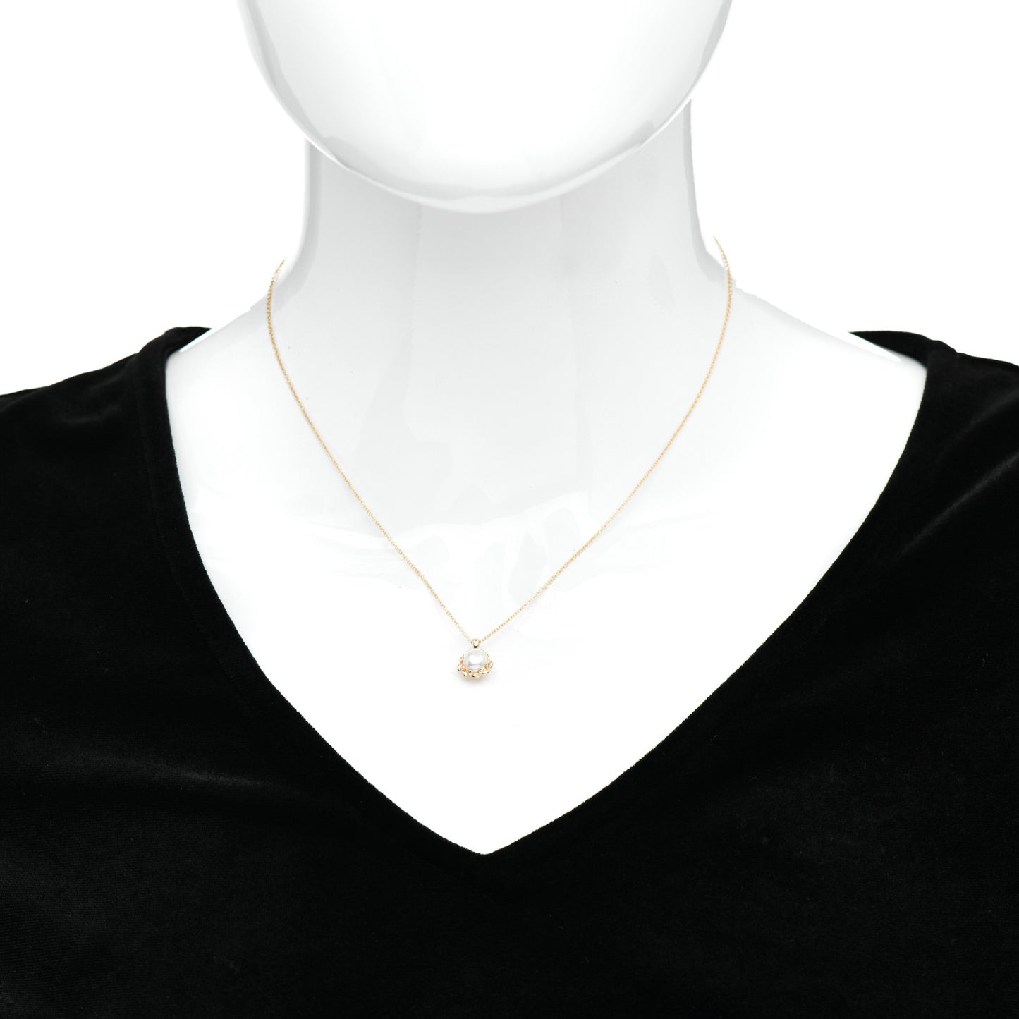 18K Yellow Gold Pearl Paloma Picasso Olive Leaf Pendant Necklace