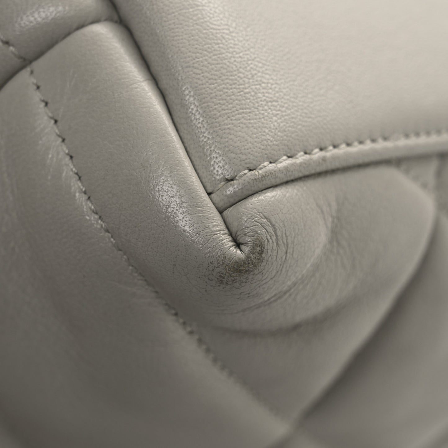 Lambskin Quilted Toy Loulou Puffer Monogram Chain Satchel Crema Soft