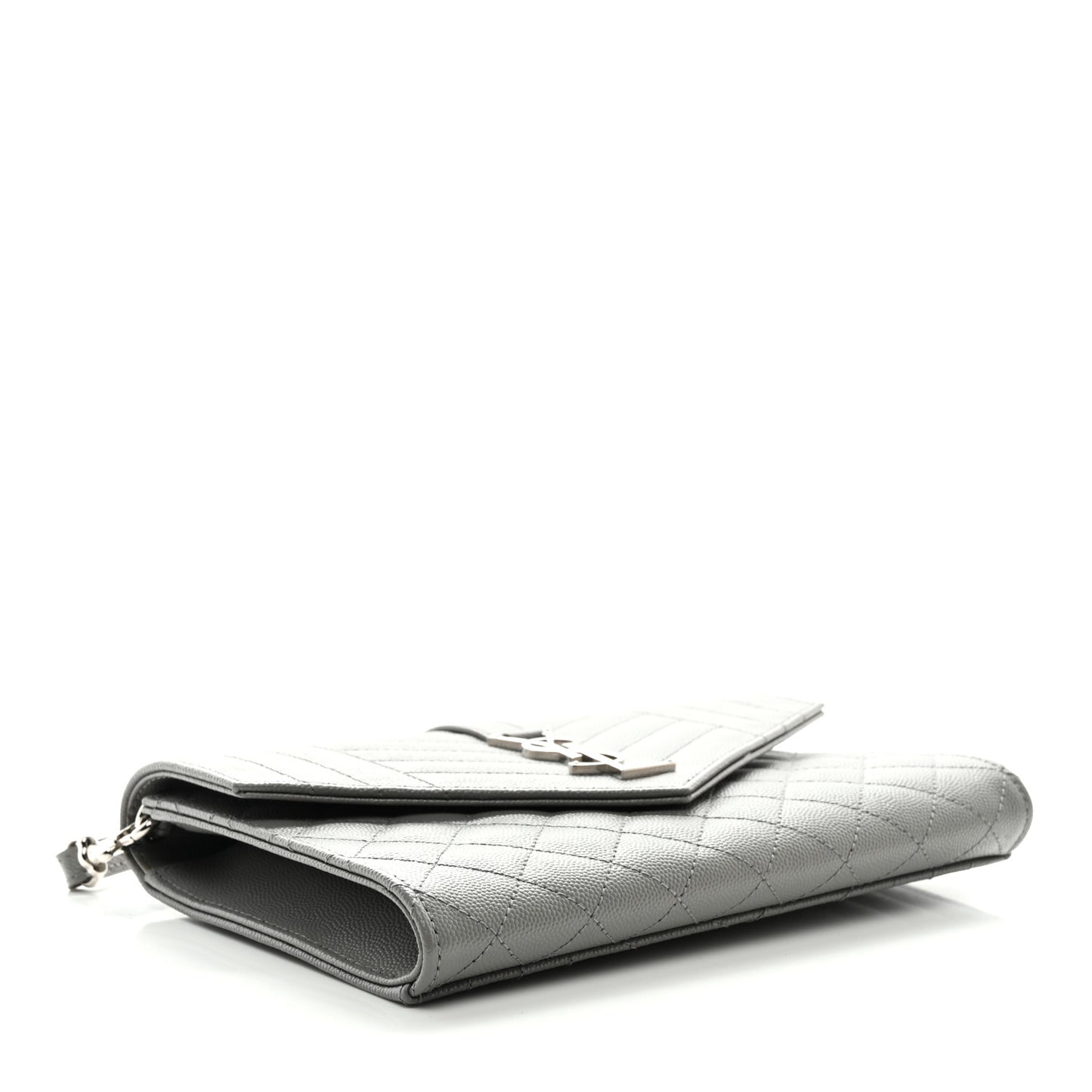 Grain De Poudre Textured Mixed Matelasse Triquilt Monogram Clutch Storm