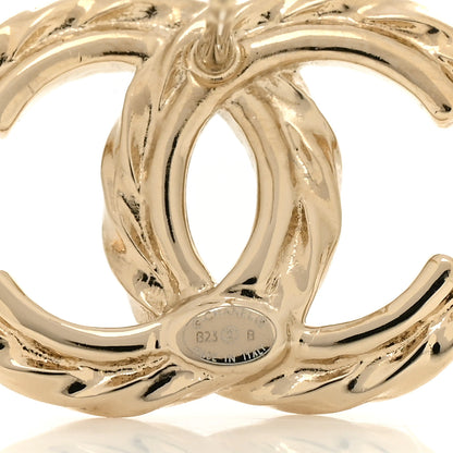 Chanel Crystal CC Earrings Gold 4 of 4