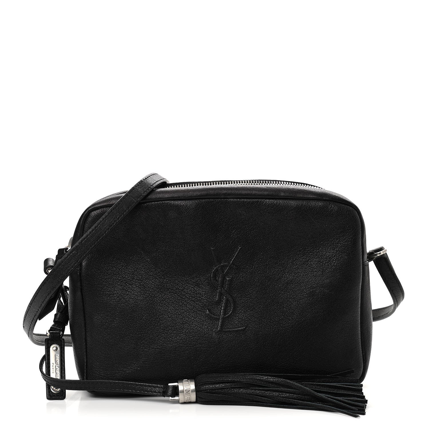 Saint Laurent Lambskin Monogram Embossed Small Lou Camera Bag Black 1 of 10
