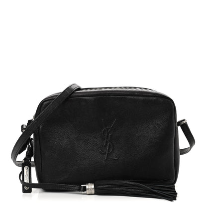 Saint Laurent Lambskin Monogram Embossed Small Lou Camera Bag Black 1 of 10