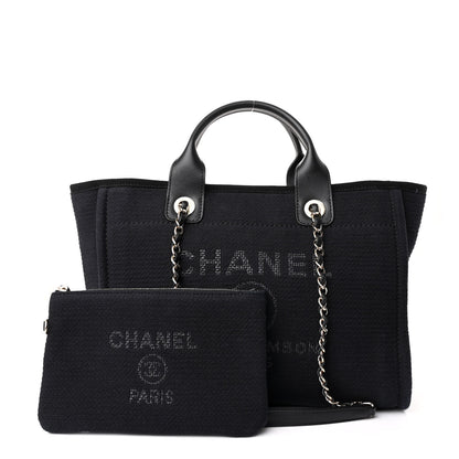 Chanel Mixed Fibers Small Deauville Tote Black 3 of 12