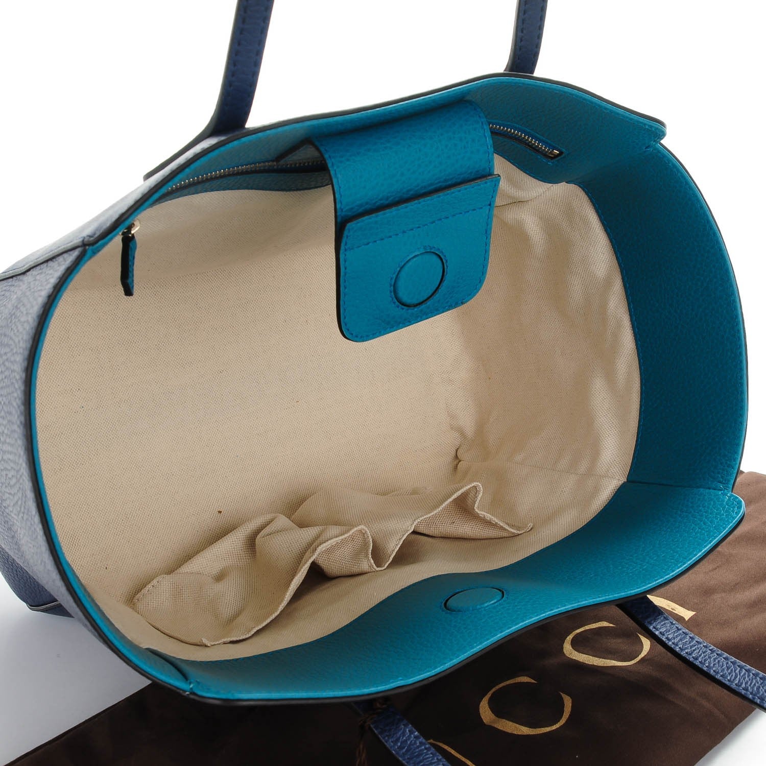 Gucci Dollar Calfskin Small Swing Tote Classic Marine Deep Cobalt 5 of 6