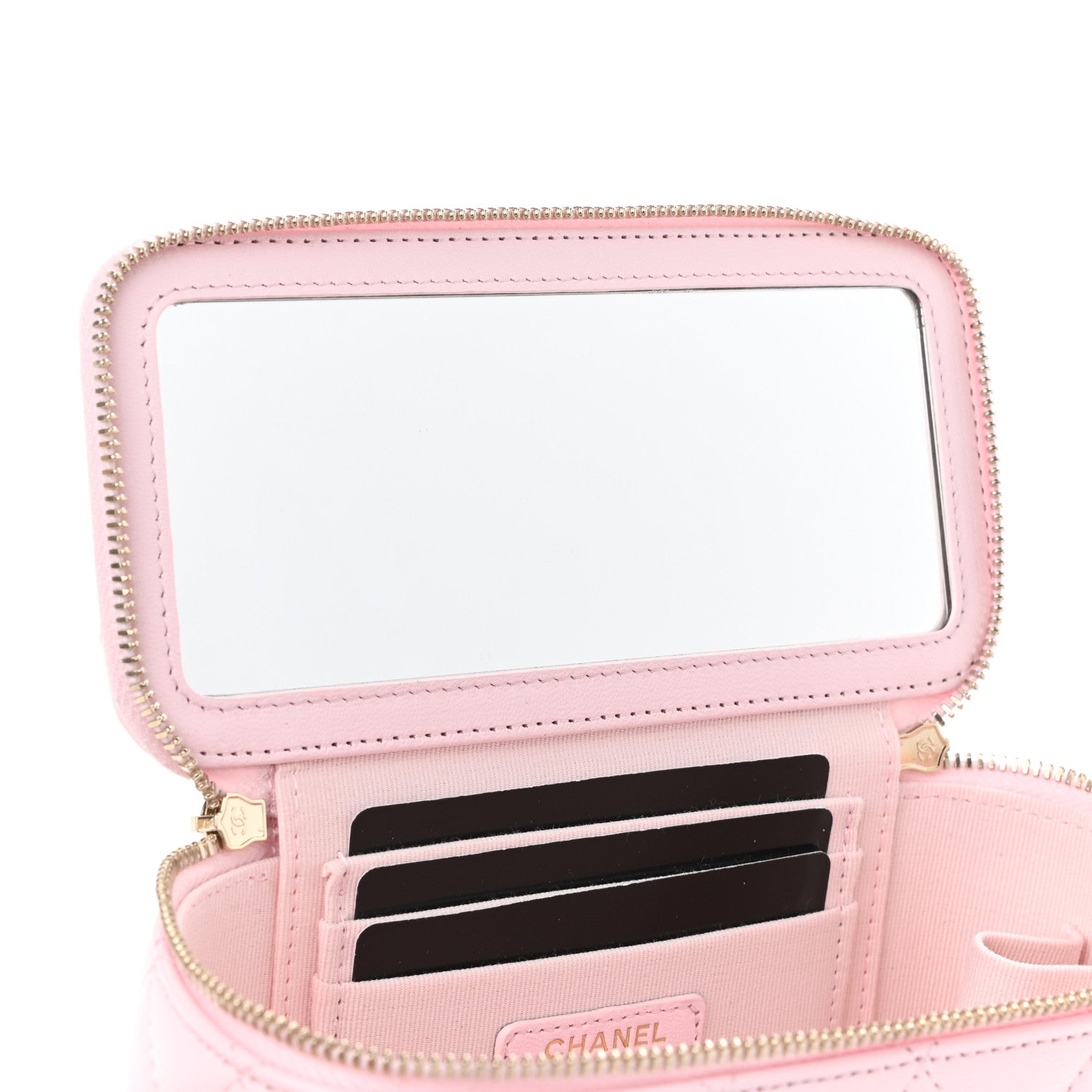 Chanel Lambskin Quilted Small Top Handle Vanity Case With Chain Light Pink 6 of 12