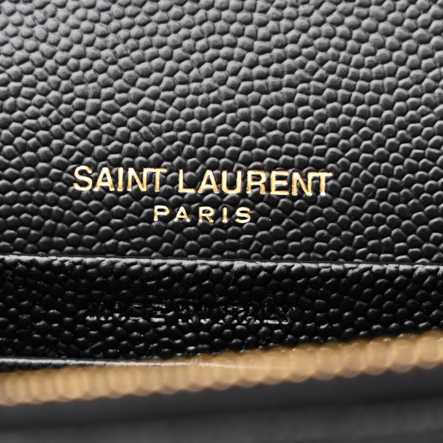 Saint Laurent Grain De Poudre Matelasse Chevron Monogram Envelope Chain Wallet Black 6 of 12