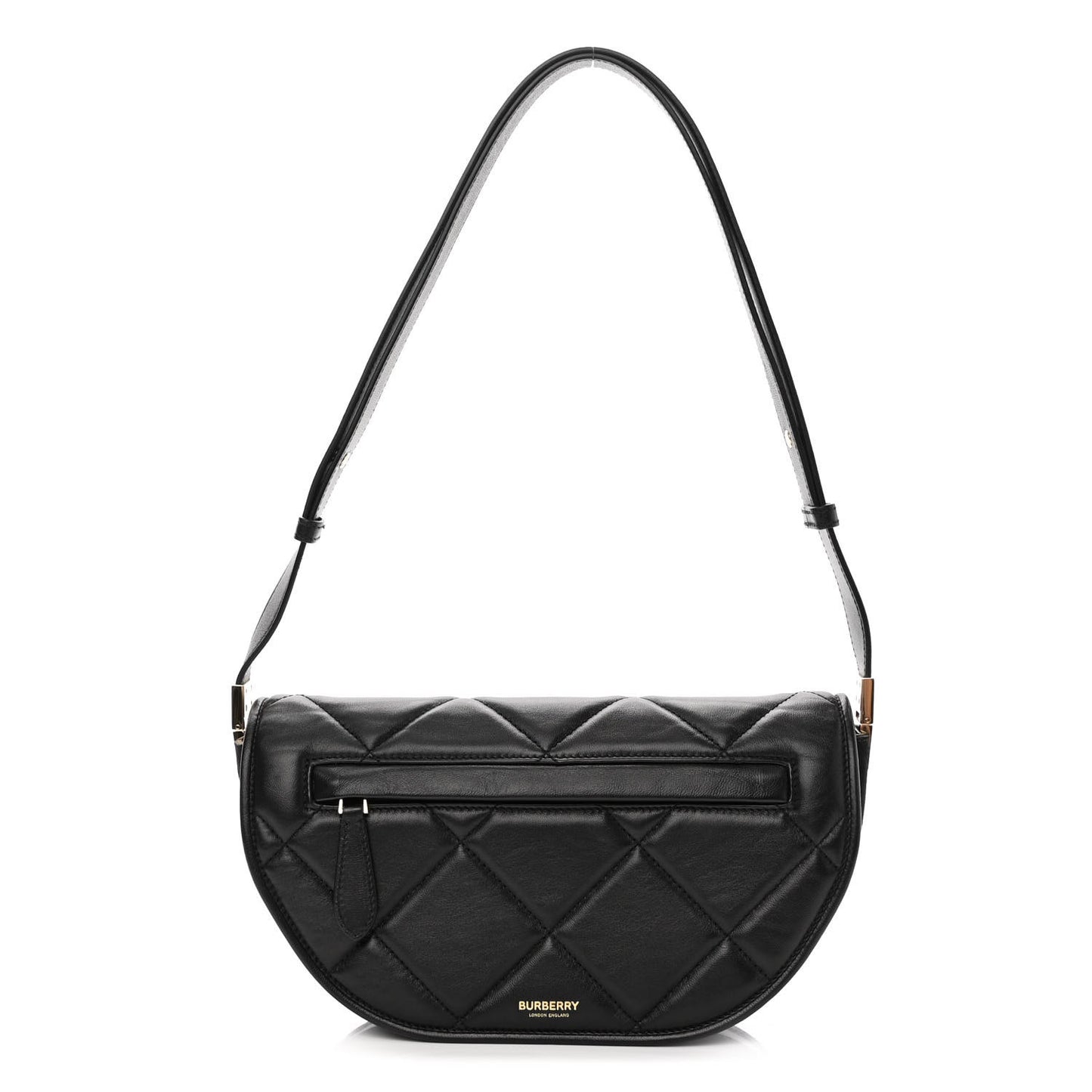 Lambskin Quilted Small Olympia Pouch Black