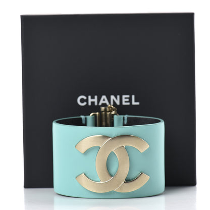 Chanel Calfskin CC Wide Cuff Light Green 7 of 7