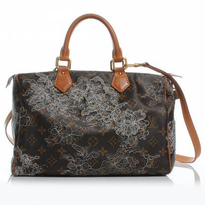 Louis Vuitton Monogram Dentelle Speedy 30 Silver 1 of 7
