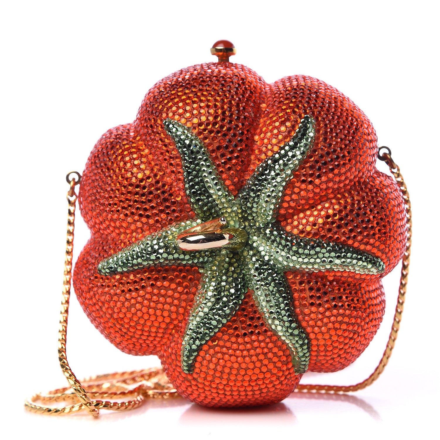 Judith Leiber Swarovski Crystal Tomato Minaudiere Clutch Red 1 of 13