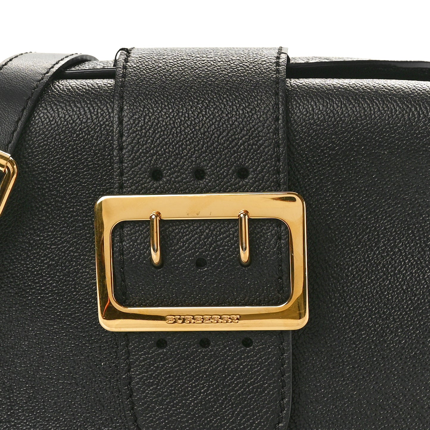 Soft Grain Calfskin Small Buckle Zip Bag Black