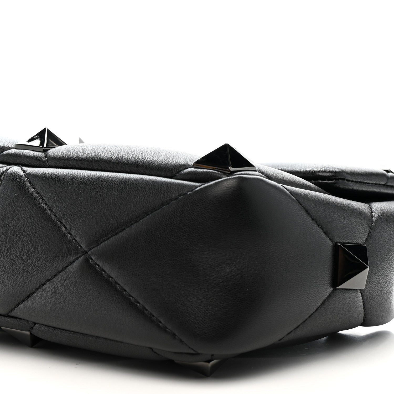 Valentino Garavani Nappa Monochrome Medium Roman Stud Shoulder Bag Black 9 of 9