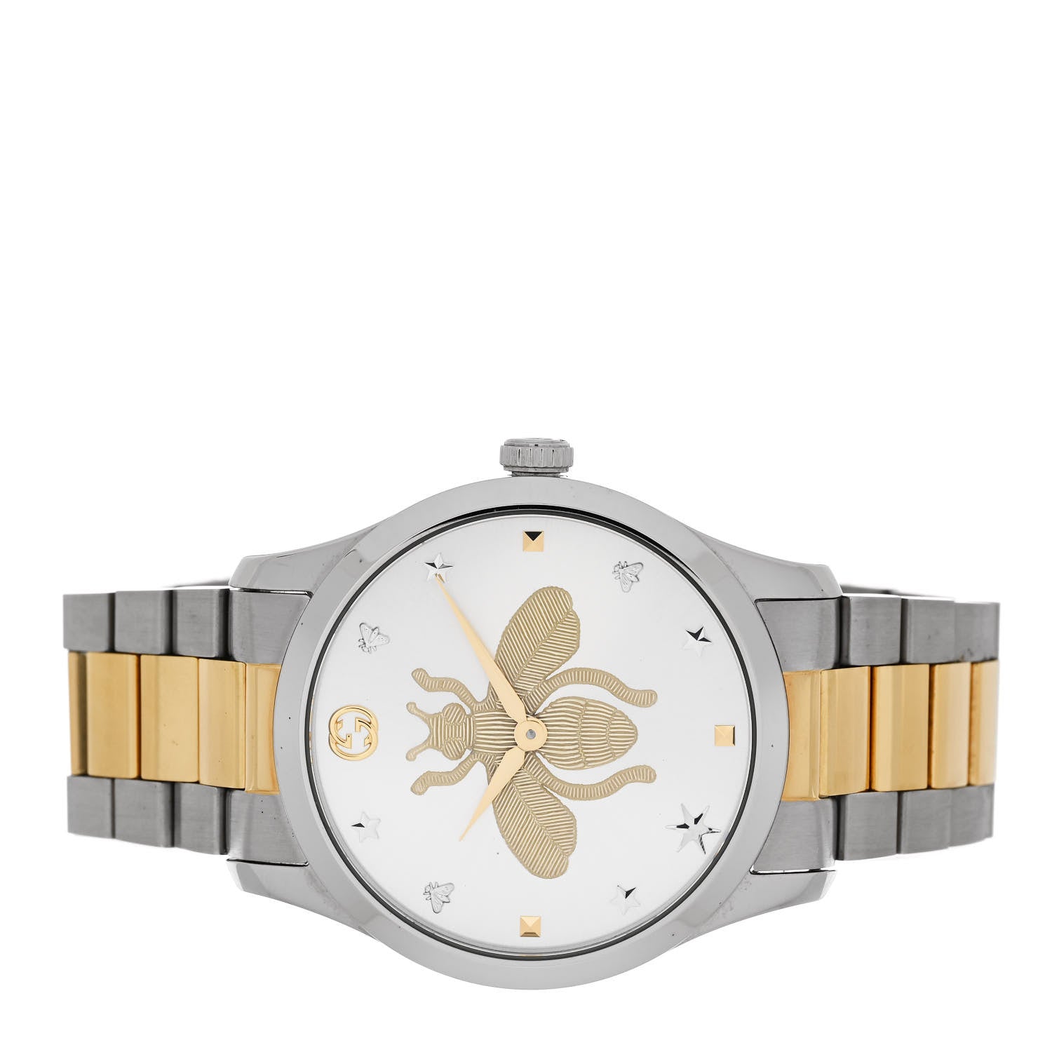 Gucci Stainless Steel 38mm G-Timeless Two Tone Bee Quartz Watch 2 of 4