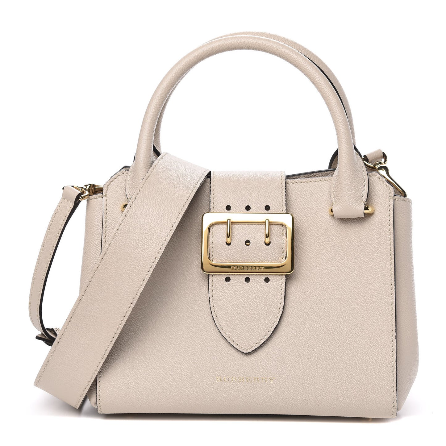 Soft Grain Calfskin Small Buckle Tote Limestone