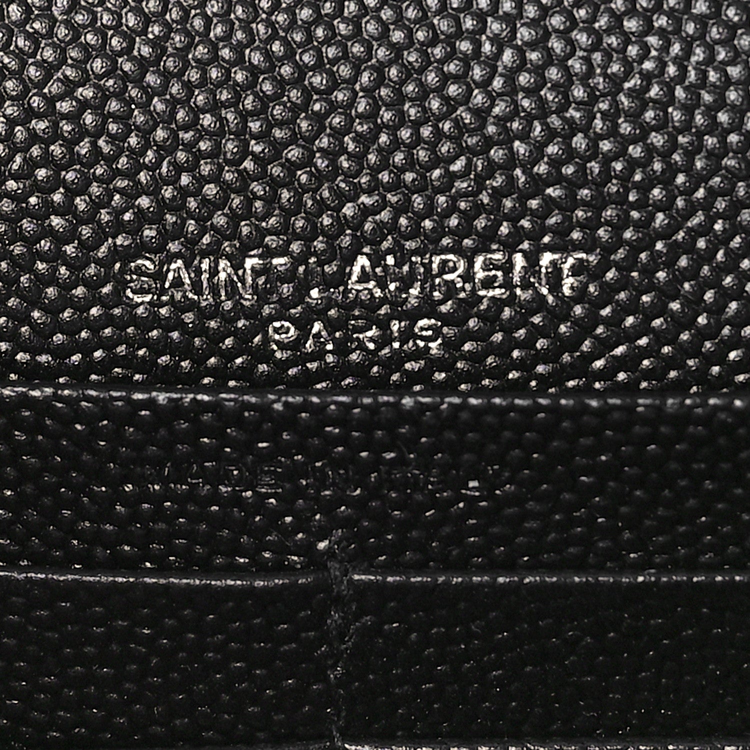 Saint Laurent Grain De Poudre Matelasse Chevron Monogram Chain Wallet Black 6 of 9