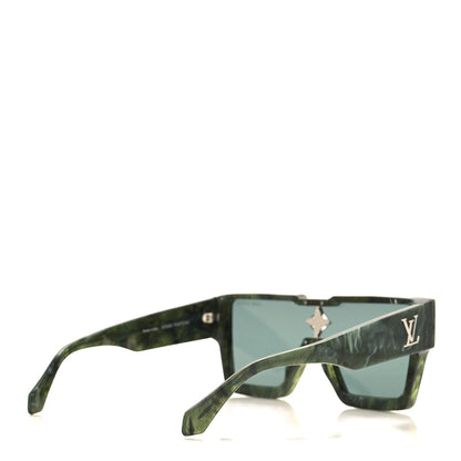 Louis Vuitton Acetate Marble Effect Swarovski Cyclone Sunglasses Z1552W Green 4 of 7