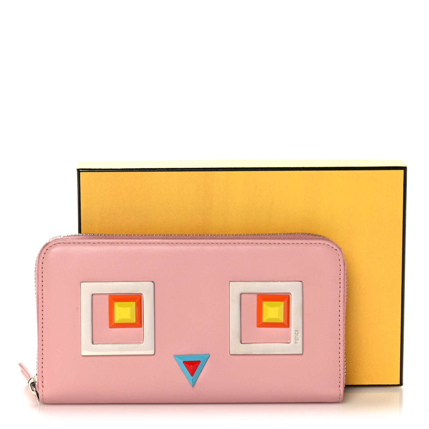 Fendi Vitello Century Hypnoteyes Zip Around Wallet Bubblegum 14 of 14