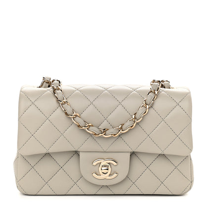 Chanel Lambskin Quilted Mini Rectangular Flap Grey 1 of 9