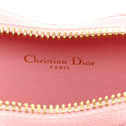 Christian Dior Calfskin Cannage Dioramour Caro Heart Pouch With Chain Old Rose 6 of 9