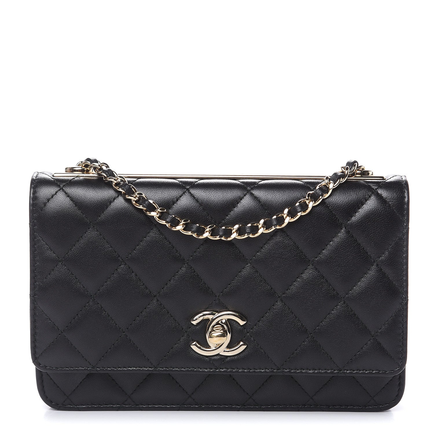 Chanel Lambskin Quilted Trendy CC Wallet On Chain WOC Black 1 of 14