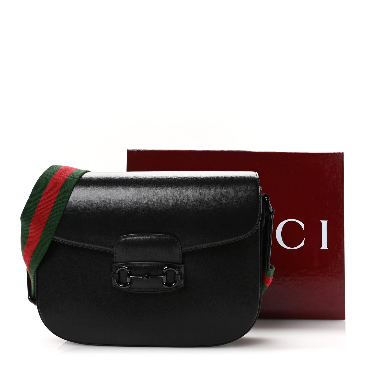 Gucci Azalea Calfskin Web Monochrome Horsebit 1955 Shoulder Bag Black 11 of 11