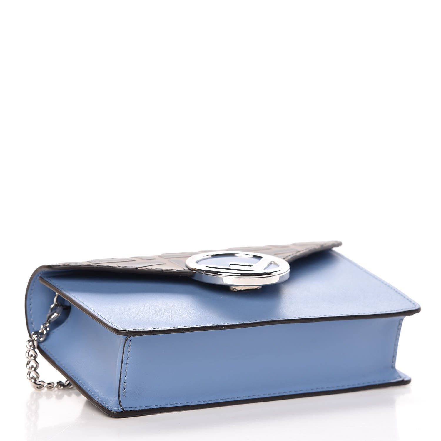 Fendi Vitello Liberty F is Fendi Bi-Color FF 1974 Embossed Envelope Belt Bag Maya Black Nebula 4 of 9